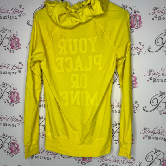 Victoria secret pink sweater pullover your place or mine yellow white pink 2 way - Picture 4 of 15